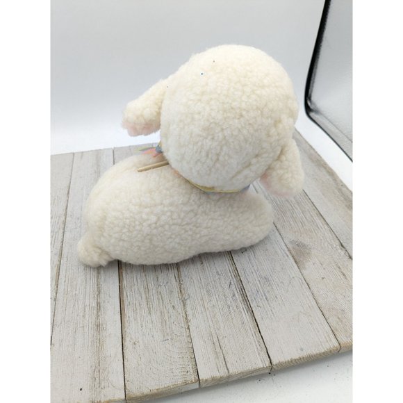 Vintage 1984 AVON Plush LAMB Bank w/ Stopper Stuffed Animal Toy - Picture 4 of 6